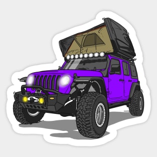 Jeep Wrangler Camp Time - Purple Jeep Sticker